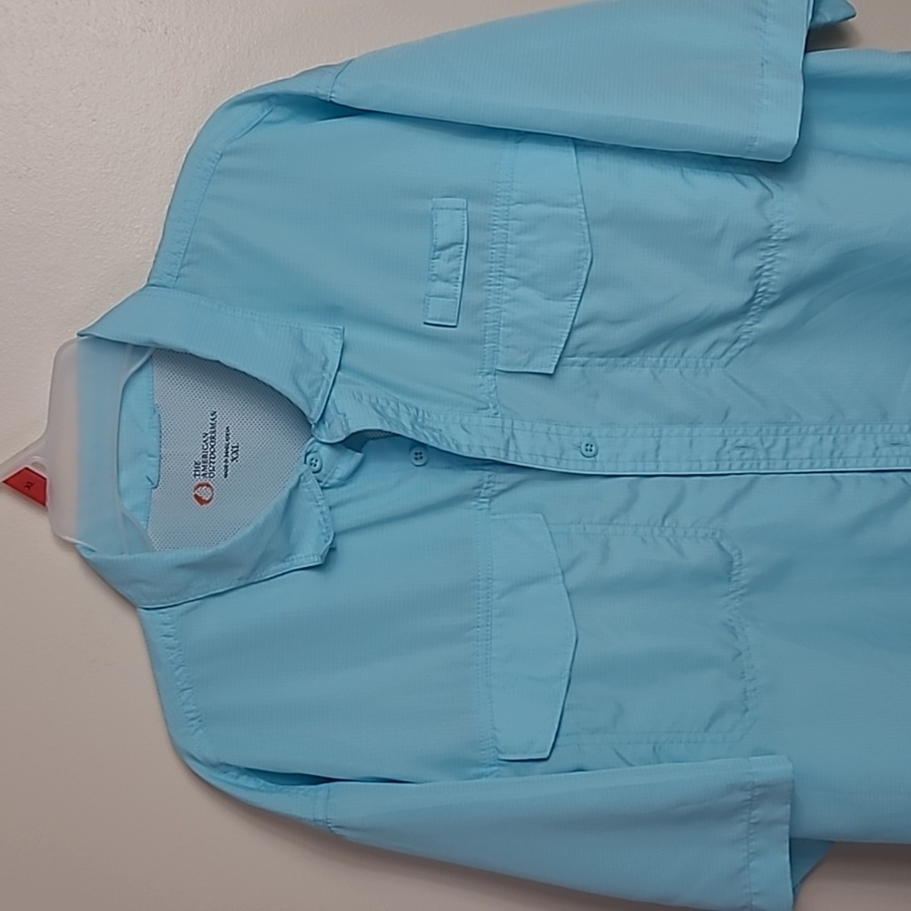 The american outdoorsman men's shirt fishing vented mesh lining S XXL turquoise - Picture 2 of 9